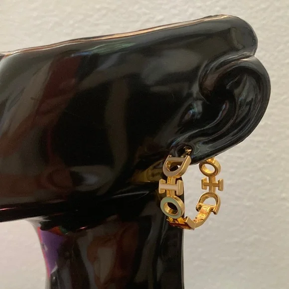 Sale! Dior Gold and Teal Women's Earrings - Picture 3 of 6